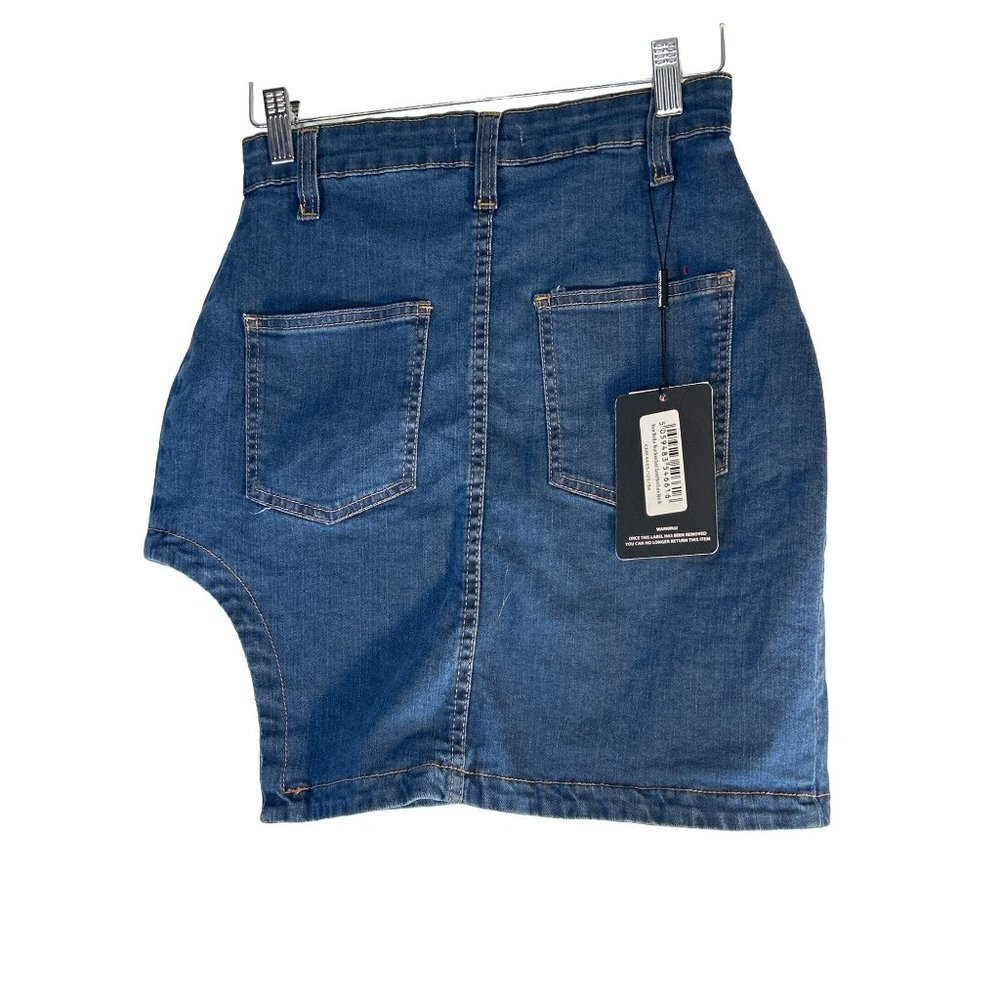 Prettylittlething Womens Jean Skirt Size 10 NWT - Picture 6 of 7